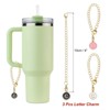 Unique Bargains Silicone Leak Reusable with Straw Cover Cap Letter Charm Accessories 6 Pcs - 2 of 4