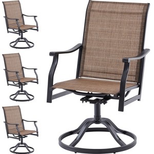 Maggift Patio Seating Sets, Outdoor Dining Chairs Set of 4, Ergonomic Design, Durable Frame for Patio, Backyard, Balcony, Brown, 23"*21.7"*40.2" - 1 of 4