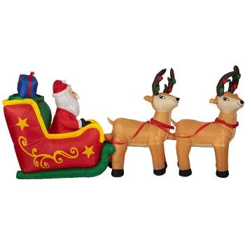 Northlight 8' Inflatable Santa's Sleigh and Reindeer Outdoor Christmas Decoration