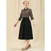 INSPIRE CHIC Women's Casual Elastic Waist Peasant A-Line Midi Skirts with Pockets - 4 of 4