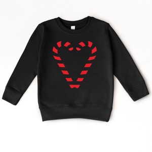 Candy Cane Heart - Toddler Graphic Sweatshirt and Youth Graphic Sweatshirt - 1 of 4