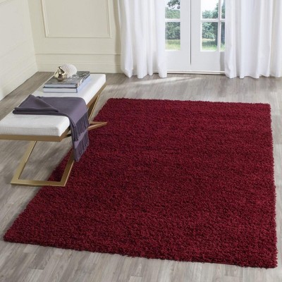 Athens Red Synthetic Shag Area Rug, 3' x 5'