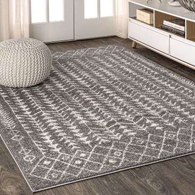 3'x5' Ziri Moroccan Geometric Area Rug, Grey/cream - Jonathan Y : Target