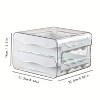 LunaLulinlk 32 Egg Trays- Egg Organizer for Refrigerator, 2-Tier Plastic Fridge Egg Storage Containers with Lid & Handle, White - 3 of 4
