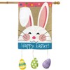 Happy Easter Bunny Burlap House Flag Eggs Holiday 28" x 40" Briarwood Lane - 2 of 4