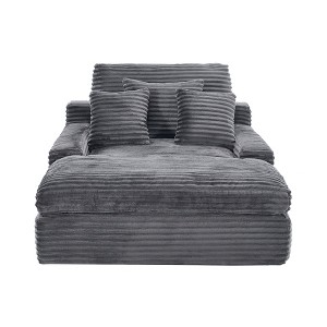 Dolonm 75" Deep Seat Lazy Sofa: 4 Plush Pillows, High-Resilience Sponge, Luxe Corduroy for Living Room/Office-6 Colors - 1 of 4