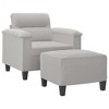 vidaXL Sofa Chair With Footstool Light Grey - 2 of 4