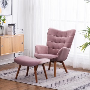 Lyngins Modern Velvet Tufted Recliner Chair with Upholstered Back & Ottoman,Leisure Sleeper Chair for Living Room,Bedroom - 1 of 4