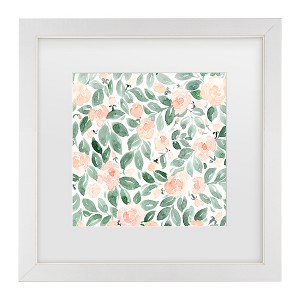 Trademark Fine Art - Rosana Laiz Blursbyai Miriam flowers in coral Matted Framed Art - 1 of 4