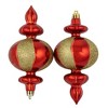 Northlight 8ct Red and Gold Shatterproof Finial Christmas Ornaments, 6" - 4 of 4