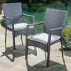 Christopher Knight Home Ruple Outdoor Wicker and Iron Dining Chairs with Water-Resistant Cushions (Set of 2) - 2 of 4