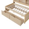 TopComfy Beds Twin Size Bed Frame with Side Bookshelves Two Drawers Bookshelves Two Drawers for Kids Bedroom, Beige, 80.12"*16.54"*5.5" - 3 of 4