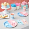 Blue Panda 144 Piece Gender Reveal Plates and Napkins Dinnerware Set, Team Boy, Team Girl Party Bundle, Serves 24 - 2 of 4