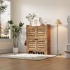 Shoe Cabinet with 2 Flip Down Drawers & 2 Hooks, Farmhouse  Entryway Shoe Storage Organizer With adjustable shelves for Hallway, Small Spaces - 3 of 4