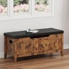 39.4” Wooden Chest Storage Box with 2 Safety Hinges, Entryway Benches with Flip-Top, Large Trunk for Living Room, - 2 of 4