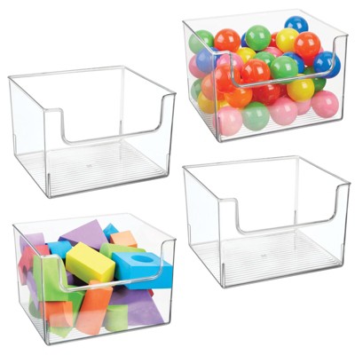 mDesign Household Plastic Storage Organizer Bin with Open Front