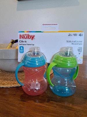 Nuby 3pk Clik-it Soft Spout Cup - Purple/pink/aqua - 10oz : Target