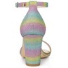 Allegra K Women's Gradient Glitter Chunky Heels Sandals - 3 of 4