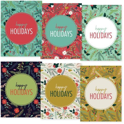 24ct Christmas Pines Typography Holiday Card Assortment - Masterpiece Studios