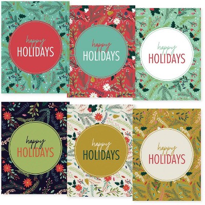 24ct Christmas Pines Typography Holiday Card Assortment - Masterpiece Studios: Boxed Set with Envelopes, A7 Size