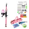 iMountek "Kids Fishing Pole Set – Telescopic Rod & Reel Combo with 56Pcs Tackle Box, Lures for Boys & Girls" Pink 1.2M Length - 4 of 4