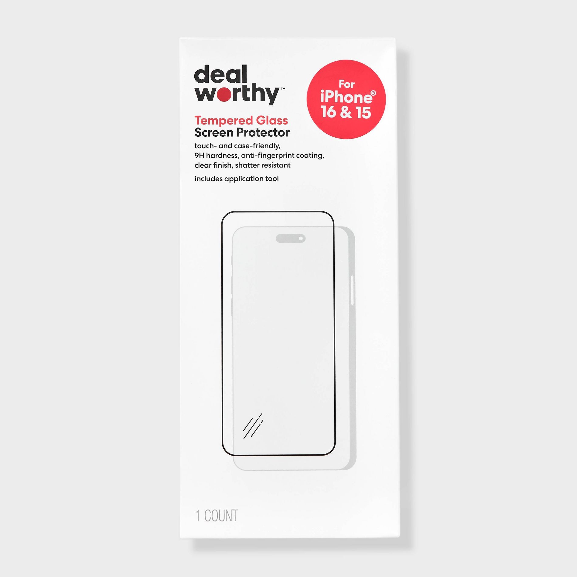 Apple iPhone 16/iPhone 15 Screen Protector - dealworthy™
