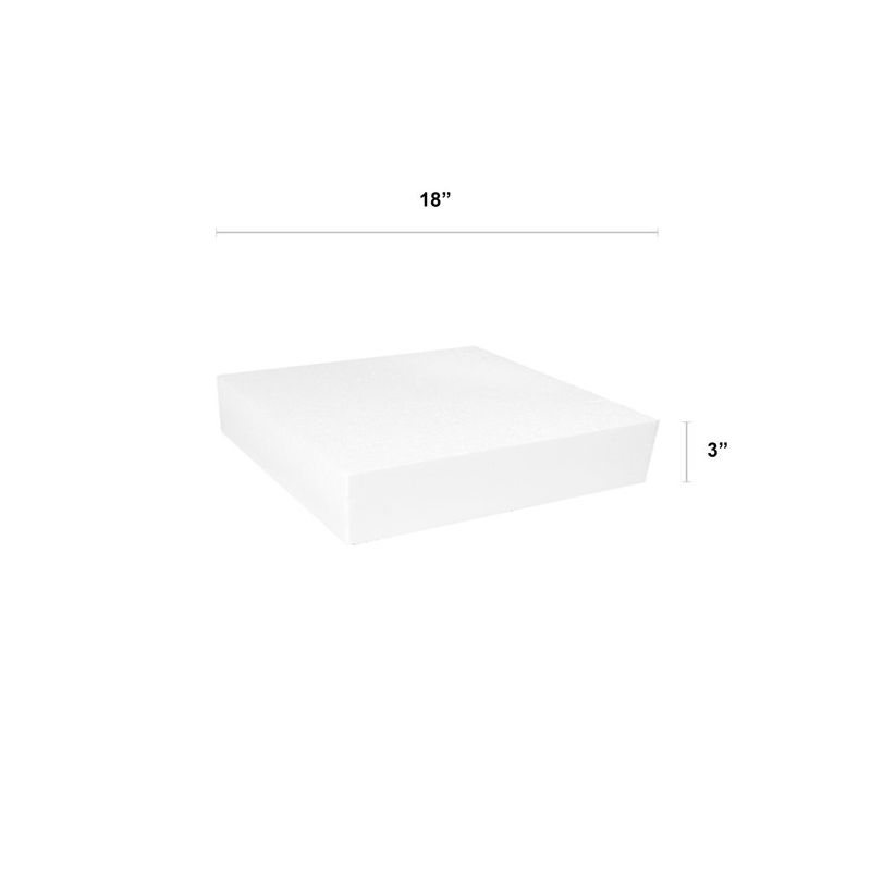 O'Creme Square Cake Dummy for Display Decorating, Styrene 3" High, 2 of 7