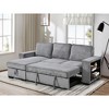 Mid-Century Modern L-Shaped Sectional Sofa with Pull-Out Sofa Bed, USB Port, and Storage Chaise - 3 of 4