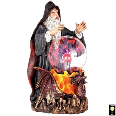 Design Toscano Wizard's Crystal Ball Illuminated Gothic Statue