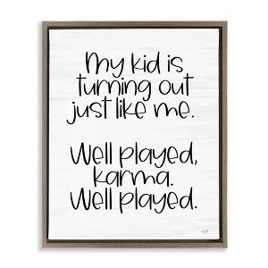 Stupell Industries Kid Karma Phrase Black Framed Floater Canvas Wall Art - 1 of 4