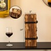 Vintiquewise Vintage Wooden Wine Gift Box – Rustic Single Bottle Holder with Locking Latch, Decorative Brass Accents, and Faux Leather Straps - 4 of 4