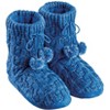 Collections Etc Lurex Cable Knit Slipper Boots with Fleece Lining, Fun Pom Poms, Extra Warm and Flexible, Mid-Calf - 3 of 3