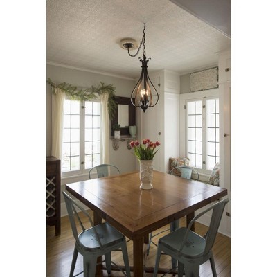 Monrovia Brushed Nickel 3-Light Pendant with Frosted Glass