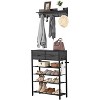 4-Tier Shoe Rack with 2 Drawers, Shoes Storage Rack One Set Hallway Show Rack with Storage and Hooks for Home Entry Way - 2 of 4