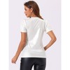INSPIRE CHIC Women's Glitter Puff Sleeve Round Neck Stretch Casual Pullover Shiny Tops - 4 of 4