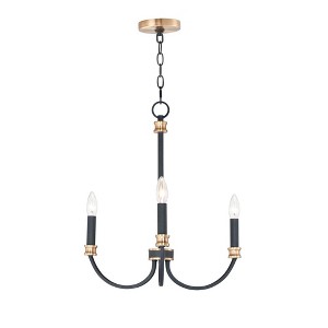 Maxim Lighting Charlton 3 - Light Chandelier in  Black/Antique Brass - 1 of 4