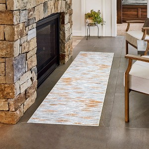 Washable Area Rugs for Living Room Modern Striped Abstract Rug Soft Non Slip Low Pile Carpet - 1 of 1