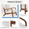 JIONJOY Mid-Century Modern Accent Chair Fabric Upholstered Armchair Wooden Sofa Chair | White - 4 of 4