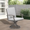 Cesicia  23.3'' x 24.9'' x 33.6'' in Aluminum Rotating Armchair With Cushion For Living Room, Bedroom, Office, Apartment, Brown&Gray - 3 of 4