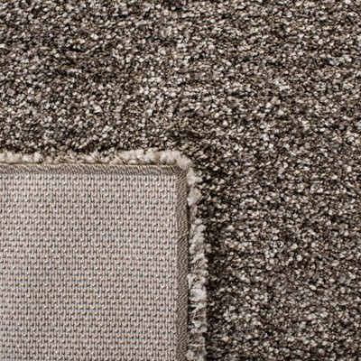 Luxurious Gray Hand-Knotted Shag Rug in Wool and Synthetic Blend - 2' x 4'