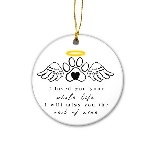 Pet Memorial Ornament – Ceramic Keepsake, Dog & Cat Loss Ornament with Angel Wings and Halo - 1 of 4