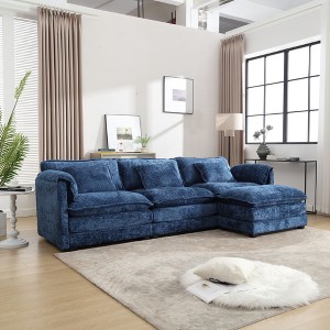 112.2'' Modern L-Shaped Sectional Sofa with Movable Pedals, Detachable Armrests, and Chenille Fabric - 1 of 4