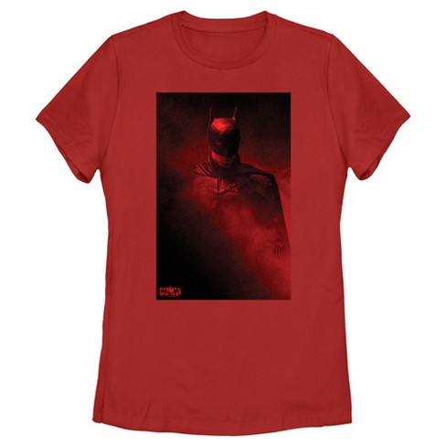 Women's The Batman Red Shadow Poster T-shirt : Target