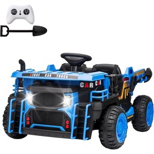 24V Kids 2-Seater Ride-On Dump Truck, Electric Truck Car with Remote Control, Motorized Dump Bed, Shovel, 3 Speeds, Music, Horn & LED Lights - 1 of 4