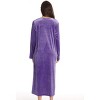 Just Love Stretch Velour Embroidered Zipper Lounger Robe for Women with Pockets - 3 of 4