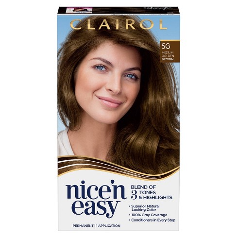 Clairol Nice'n Easy Permanent Hair Color - 5g Medium Golden Brown - 1 ...