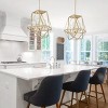 Modern Gold Geometric Pendant Light, 4-Light Open Cage Chandelier for Dining Room or Foyer - 4 of 4