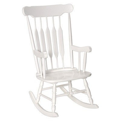 white wood rocking chair nursery