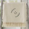 Personalization Mall Floral Wreath Embroidered Initial Afghan Throw Blanket - 4 of 4