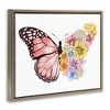 Stupell Industries Butterfly Floral Bouquet Wing Floating Frame Canvas Art - 2 of 4